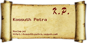 Kossuth Petra névjegykártya