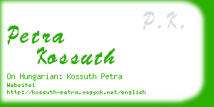 petra kossuth business card